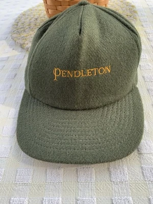 Nuevo sin etiquetas de colección Gorra de béisbol Pendleton de lana bordada verde gorra de campamento talla 7 1/2 Foto 1 de 4