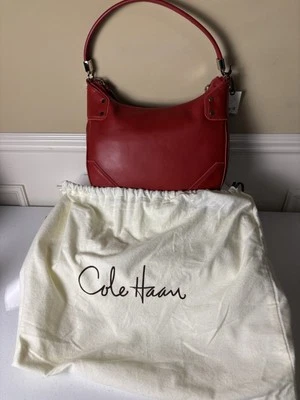 Cole Haan Womens Red Leather Maya Hobo Lantern Red Purse - Image 1 of 4