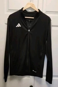 Adidas Warm-Up Track Jacket Womens Small AEROREADY Black White 3 Stripes - Picture 1 of 6