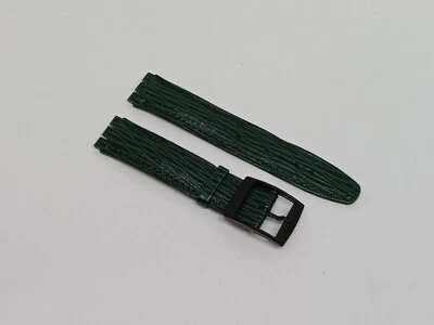 Reloj Swatch estándar verde vintage - correa de cuero negro - se adapta a relojes de 34 mm y 37 mm Foto 1 de 4