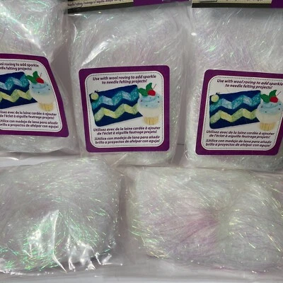 Iridescent Sparkle Fiber for Needle Felting Crafts Dimensions 5 Packs 0.2 oz - Image 1 of 4