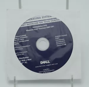 Dell Microsoft Windows Vista Business 32BIT SP1 Reinstallation DVD - Picture 1 of 1