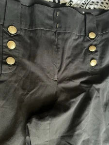 Lane Bryant Women's Size 16 Casual Pants Capro Pants  Black High Rise Button - Picture 1 of 5