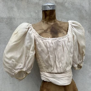 Blusa vintage años 70 victoriana blanca manga globo disfraz ballet corpiño - Imagen 1 de 16
