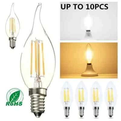 E14 6W 4W Dimmable LED Candle Lamps Filament Night Light Bulbs Edison Screw SES - Image 1 of 4