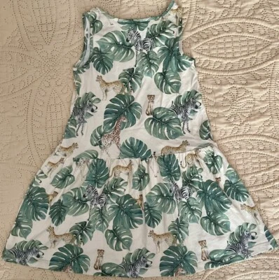 Vestido sin mangas H&M Karolina Kijak para niñas talla 4-6 años vestido de vida silvestre cebra guepardo Foto 1 de 3