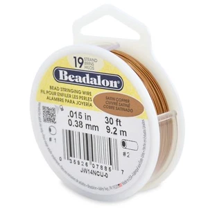 Beadalon 19 Strang Satin Kupfer, 0,015 Zoll Flexible Perlen Fädeln Draht, 30 Fuß Spule - Bild 1 von 1