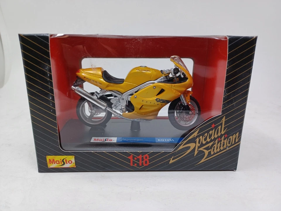 Maisto Triumph Daytona motocicleta diecast 1:18 amarillo edición especial Foto 1 de 2