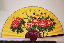 A Watercolour Hand Painted Big Fan, Wall Decor, Chinese Floral Art Designed 