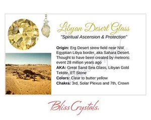 LIBYAN DESERT GLASS Crystal Information Card, Double sided #HC156 - Picture 1 of 2