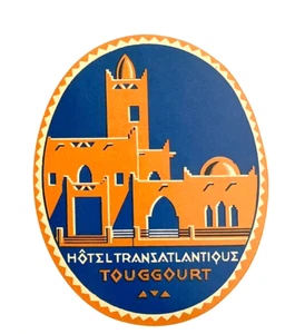 Etiqueta de equipaje repro pegatina viaje exótico hotel transatlántico Touggourt - Imagen 1 de 2