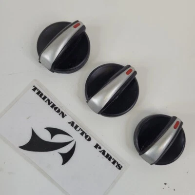 Juego de 3 perillas de control de clima Hyundai Accent 2006-2011 negro/plateado OEM Foto 1 de 4