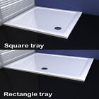 30mm Slimline Shower Enclosure Tray Square Rectangle White Stone Tray Free Waste