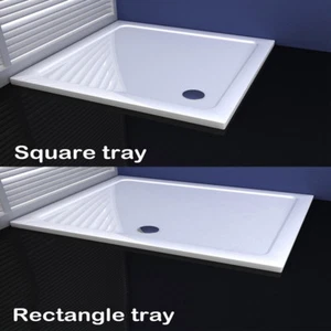 30mm Slimline Shower Enclosure Tray Square Rectangle White Stone Tray Free Waste - Picture 1 of 51