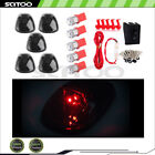 5X Smoke Lens Roof Running Cab Marker 5X T10 SMD-Red LED Bulbs 5x Wiring Pack