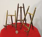  Vintage Easel Style Picture Display Stands 2 Folding Brass (7&5') 1 Wood (7')