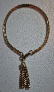 Brazalete vintage Sarah Coventry dorado borla 7,5" - Imagen 1 de 12