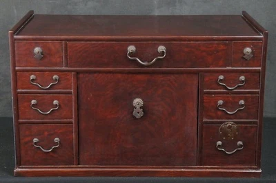 Mueble antiguo Tansu Japón años 1880 carpintero artesanía laca gabinete Foto 1 de 4