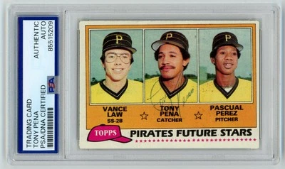 Tony Pena Rookie Auto RC PSA/DNA Signed Cert Autograph Pirates 1981 Topps #551 - Image 1 of 2
