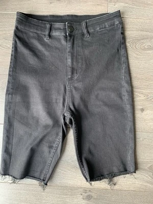 Womens Black Monki Denim Jean Cycle Shorts Waist Size 29 - Image 1 of 4