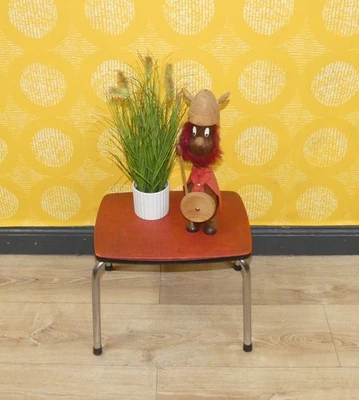 60er Jahre kleiner feiner Hocker ROT meliert retro vintage Fußhocker Tritt - Bild 1 von 4