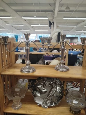 Pair Of Wallace Sterling Grande Baroque Candelabras - Image 1 of 4