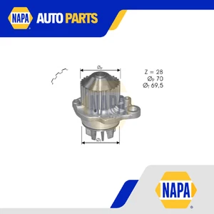 Water Pump fits CITROEN XM Y4 3.0 97 to 00 XFZ(ES9J4) Coolant NAPA 1201A6 1201C7 - Picture 1 of 8