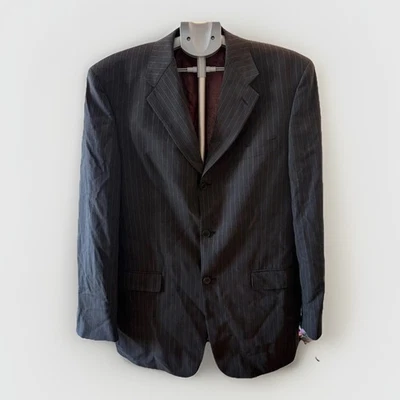 Ted Baker Blazer Jacket Mens 42L Black Pinstripes Wool Single Breasted Business - Image 1 of 4