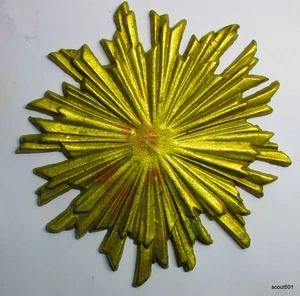 Vintage Brass Architectural Embellishment Sunburst Starburst 7” Diameter 1lb 5oz - Picture 1 of 3