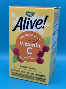 Vitamin C Powder Drink Mix Nature's Way Alive! Organic Acerola 4.23 Oz 08/2025 - Picture 1 of 4