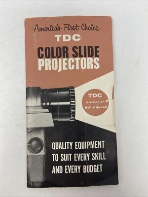 Folleto de ventas de proyector de diapositivas TDC años 50 precios de publicidad desplegable Foto 1 de 4