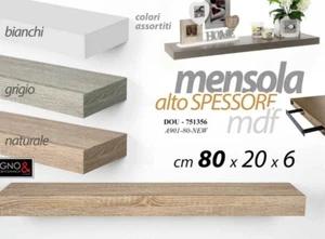 MENSOLA DA PARETE ALTO SPESSORE MODERNA LEGNO CLASSICO COLOR 80*20*6CM - Foto 1 di 7