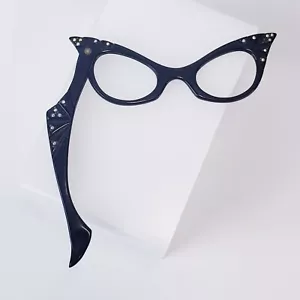 Gafas de teatro de ópera plegables Lucite vintage de diamantes de imitación años 50 Lorgnette - SIN LENTE - Imagen 1 de 7