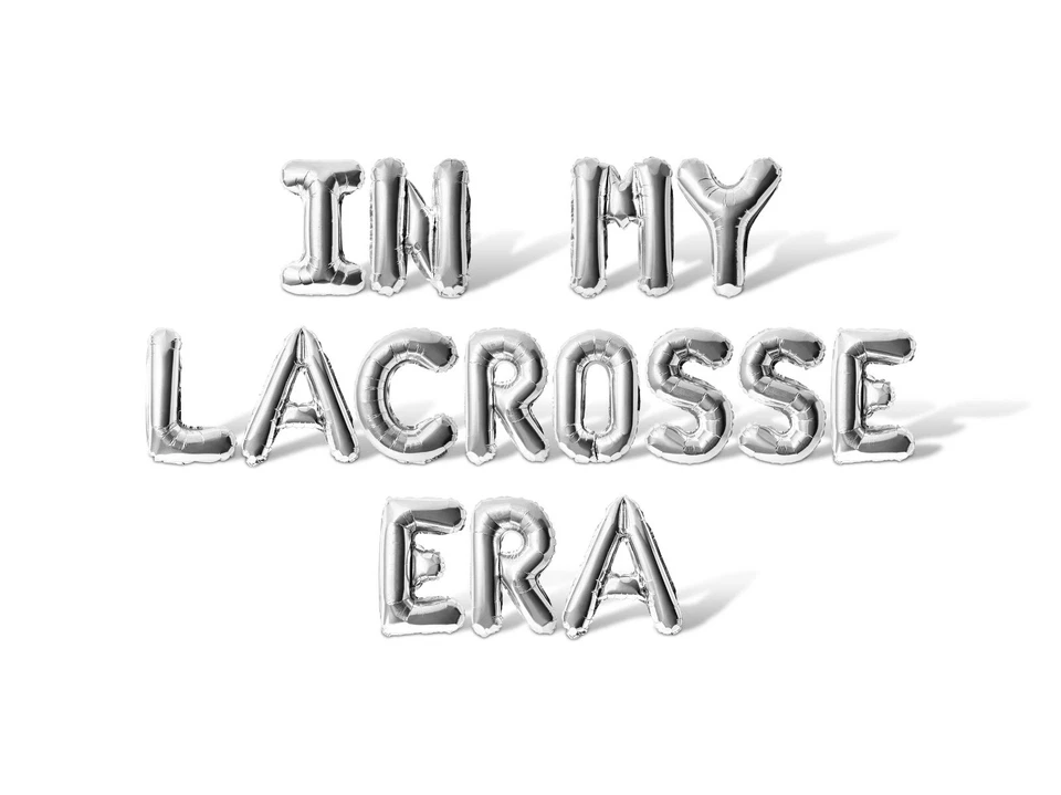 IN MY LACROSSE ERA Letter Balloon Banner - Lacrosse Birthday Party Decorations - Image 1 of 4