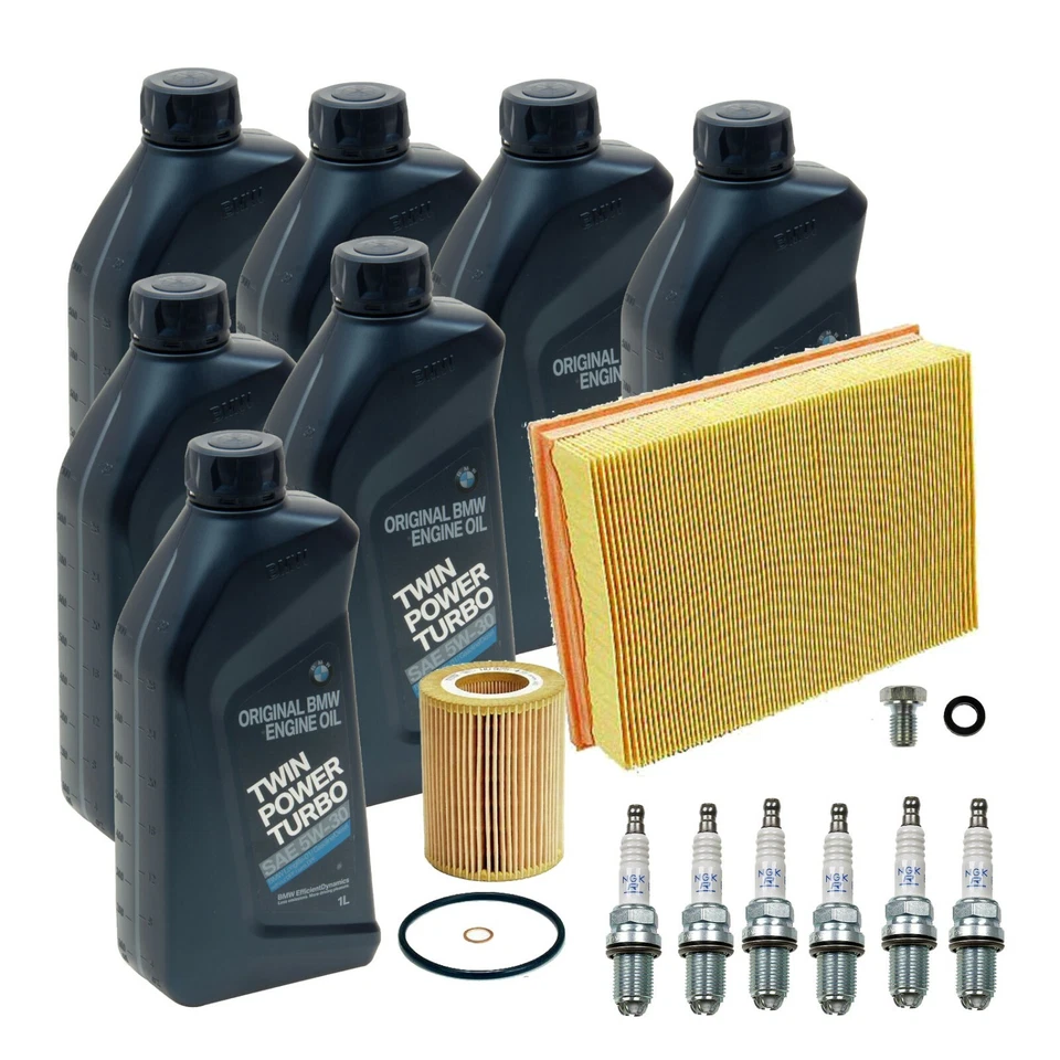 🔥Kit de puesta a punto OEM NGK bujías filtro de aire de aceite Mann 7 cuartos de galón de aceite para E46 E39🔥 Foto 1 de 1