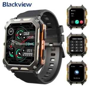 Smartwatch Herren Militär mit Telefonfunktion Pulsmesser Schlafmonitor Sportuhr - Afbeelding 1 van 9