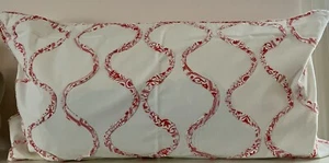 NWT Garnet Hill Cape Anne “Hourglass” Red/White 11”x 22”100% Cotton Pillow Cover - Picture 1 of 5