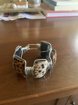 cowrie shell bracelet, Handmade, silver wire, and shell - Image 1 of 4