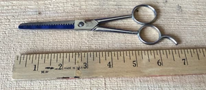 Vtg Kings Head Logo Hot Dropped Forged Steel Hair Thinning Shears Made in Italy - Picture 1 of 7