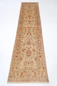 10 ft Hallway Zeigler beiger Runner Rug Afghan Hand Knotted Wool Bedroom Rug - Picture 1 of 10