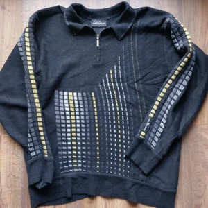 Carlo Collucci Vintage Strickpullover Retro Grafisch Größe 52 Wolle/Polyester - Bild 1 von 5