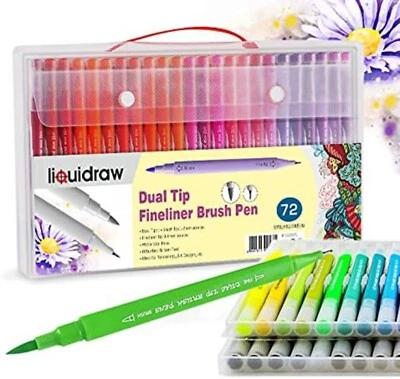 Liquidraw 72 Dual Tip Pinselstifte Fineliner Färbung Aquarell Marker Zeichnung