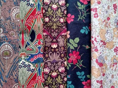 5 pieces of Liberty Tana Lawn cotton quilting Scrap Pack  Size 14 x 19 cm - Image 1 of 4