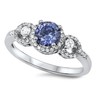 Sterling Silver Promise Ring With Simulated Tanzanite Heart – Size 11 Band, .925 Silver - View #9