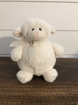 Bearington Baby Collection Lamb Sheep Green Bow Beanbag Plush Doll Soft 5" - Image 1 of 3