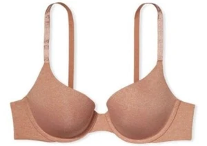 Victoria’s Secret T-Shirt Push-Up Full Coverage 32B Logo Straps Blush NEW - Picture 1 of 5