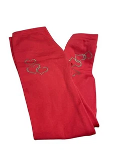 NWT Pink Velvet sz 7-14 fleece lined leggings heart design - Picture 1 of 4