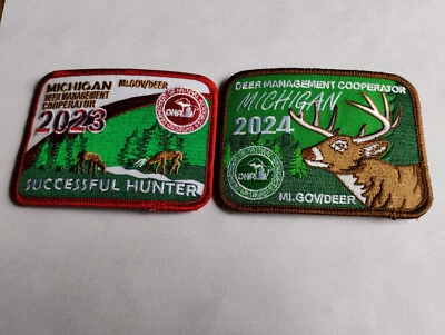 2023 & 2024 MICHIGAN SUCCESSFUL DNR DEER HUNTING PATCHES - BEAR - TURKEY - ELK - Image 1 of 4