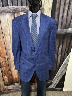 Blazer Peter Millar Azul Real y Rojo Lana a Cuadros Talla 46T Alto ¡Como Nuevo! Foto 1 de 4