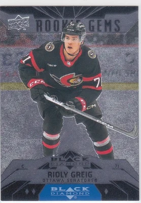 2023/24 UD..RIDLY GREIG..BLACK DIAMOND..ROOKIE GEMS..TRIPLE..# BD-40..SENATORS - Image 1 of 2